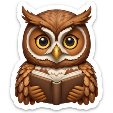 reading owl sticker