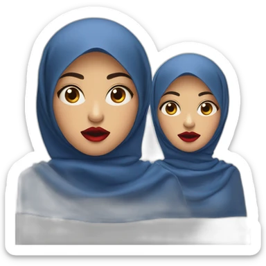 three-malay-women-wearing-blue-indigo-hijab-with-red-lipstick-with-shocked-face sticker