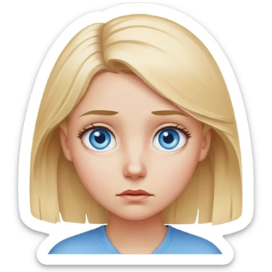  blond girl blue eyes with a Beautiful finish had a travma sticker