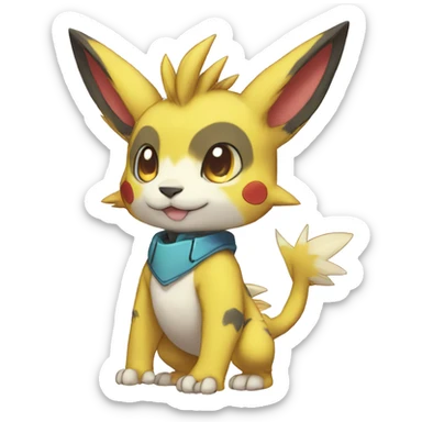 Cute cool anthro Digimon-Pokémon-animal full body sticker