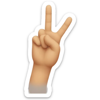 The left hand makes an inch up, the right hand makes a heart sign sticker