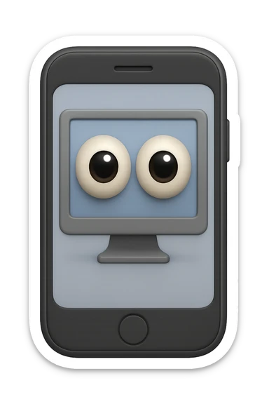 emoji 3d stile iphone di schermo pc con occhi 3d sticker