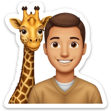 Guy with a giraffe neck sticker