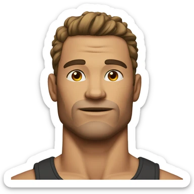 Muscular guy with insane jawline  sticker