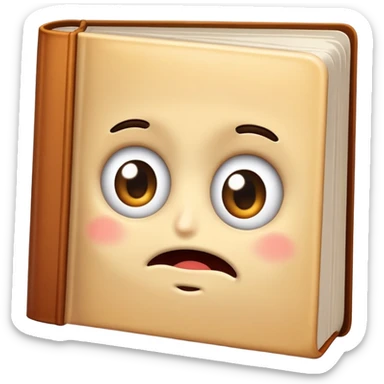 shy book with embarrassed face sticker