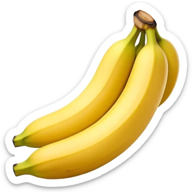 Cinematic bright yellow bananas, smooth peel with gentle curves, slightly ripened, stacked in a charming bunch, warm glowing background, soft and inviting. sticker