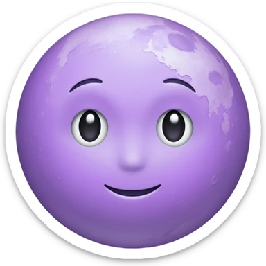 realistic Light purple moon sticker