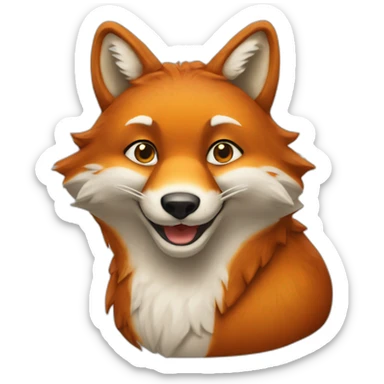 Renard croisé ours avec une bière sticker