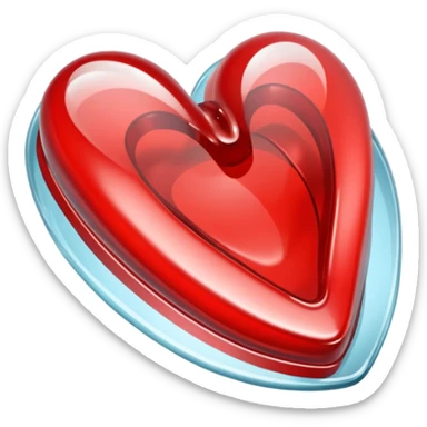 heart made of glass, with a slipper motif sticker