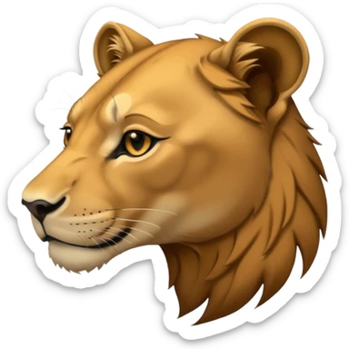 a lioness's silhouette sticker