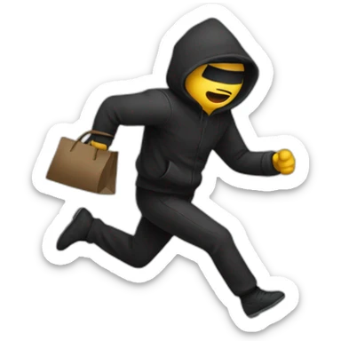 a thief running  sticker