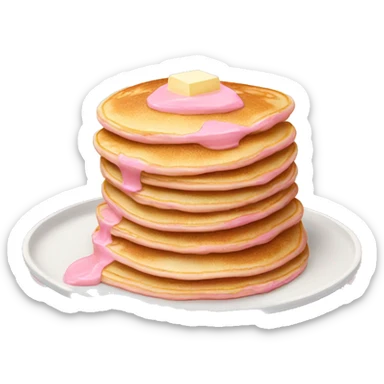 Light pink pancakes with butter sticker