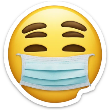 grossed out emoji with a mask sticker