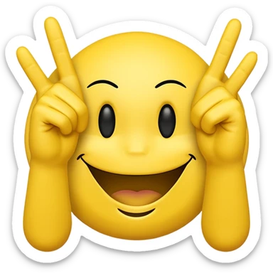 Smiley face with a attitude face and flipping his middle fingers of both hands and both feets sticker