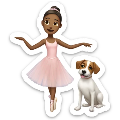 ballerina with dog sticker