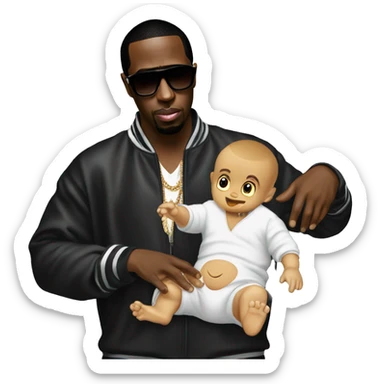 P. Diddy with his baby oil sticker
