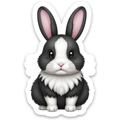 black and white dutch rabbit cute (ios7 style) sticker
