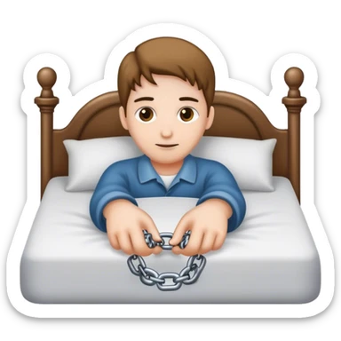 chain attached to hand in bedframe sticker