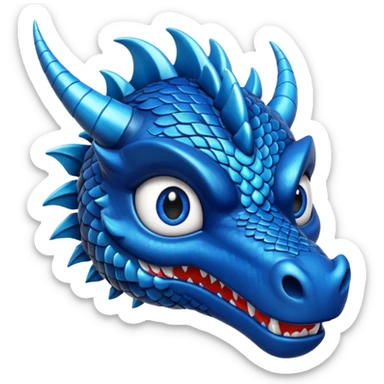 Dragón color negro ojos azules sticker