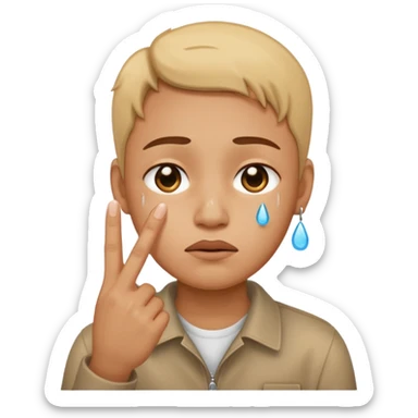 🥲 and 🖕🏼 sticker