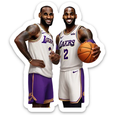 Lebron and bronny hooping sticker