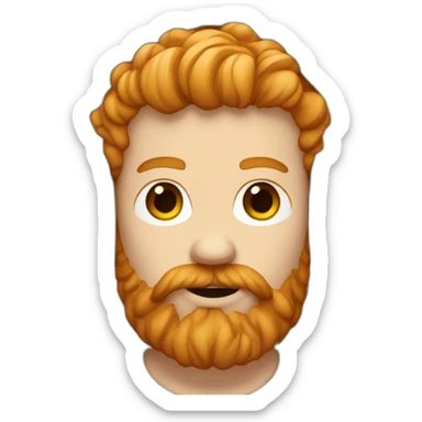 ginger man with huge beard and headphones sticker