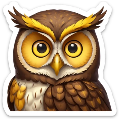 Owl – Wise-looking owl with large eyes, perched calmly sticker