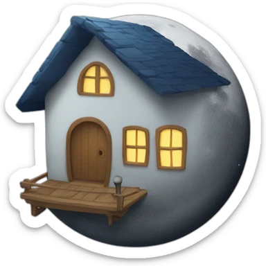 Une maison sur la lune sticker