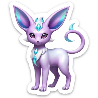 Shiny Exotic Espeon-Absol-Pokémon-Fakémon-hybrid-creature (full body) sticker