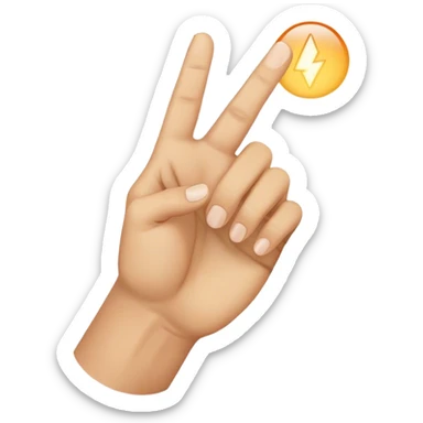 hand pointing towards front sticker