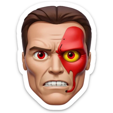 half face metal Terminator Arnold Schwarzenegger Red eyed  sticker