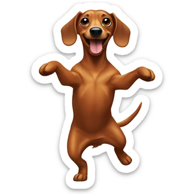 dancing dachshund  sticker