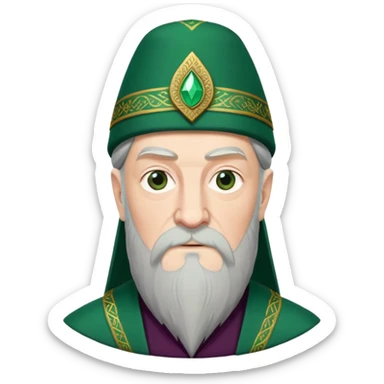 albus dumbledore from harry potter with green turkish fez hat and decorative motifs, no gem sticker
