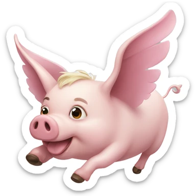 Flying pig sticker