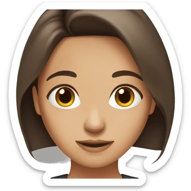 brunette girl brown eyes middle part sticker