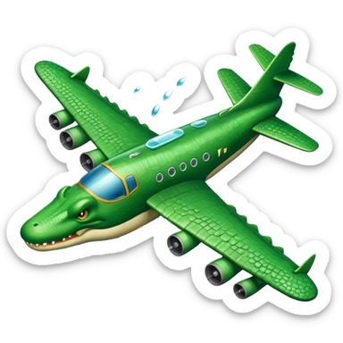 Crocodile bomber plane dropping water instead of bombs sticker