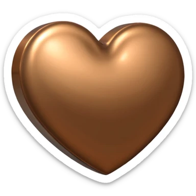 heart with a metallic bronze finish sticker
