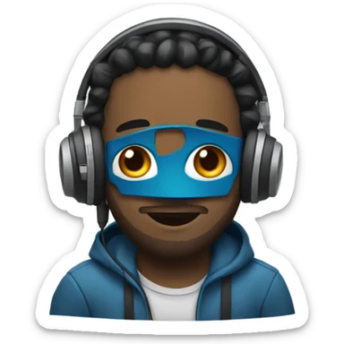 Gamer with headphones sticker