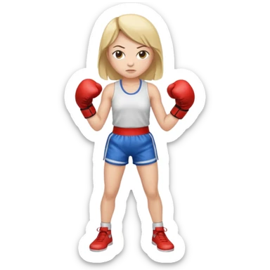girl boxing with shirt on full body sticker