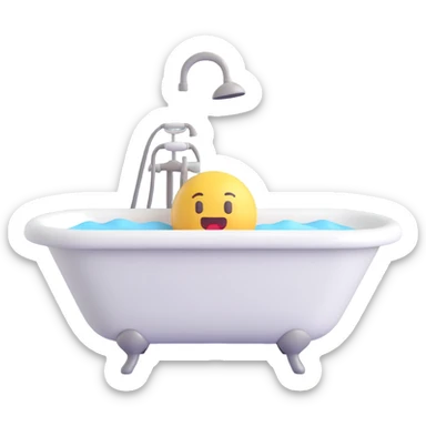 A 3D emoji of a bathtub sticker