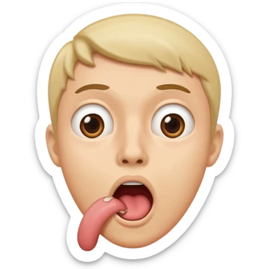 person with foot in mouth sticker