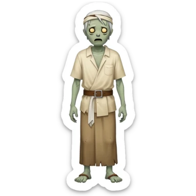 fullbody zombie leper with simple belt and loose shirt from Jesus times sticker