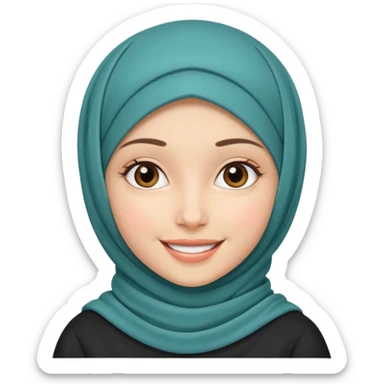 crée moi une jeune fille très belle avec le voile musulaman sticker