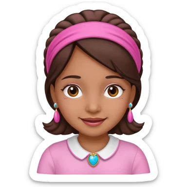 happy Salvadoran girl with pink accessories, friendly face sticker