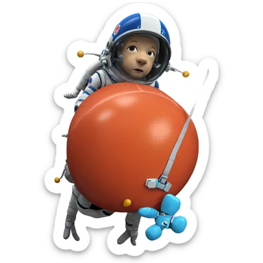 realistic spacesuit in isolation sticker