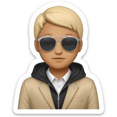 hoodie, sunglasses, suit sticker