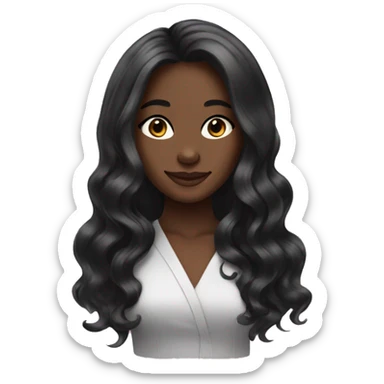 beautician, pretty black girl with long hair  sticker