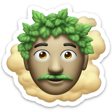 420 Person face portrait beakerbong clouds sticker