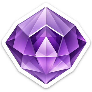 A purple amethyst crystal with shimmering facets.

































































 sticker