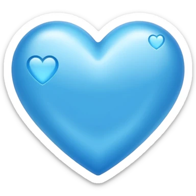 Azure color heart sticker